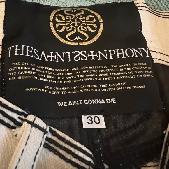 Thesaintssinphony | OOAK Star Pattern Handcrafted Distressed Studded Denim - Picture 12 of 13